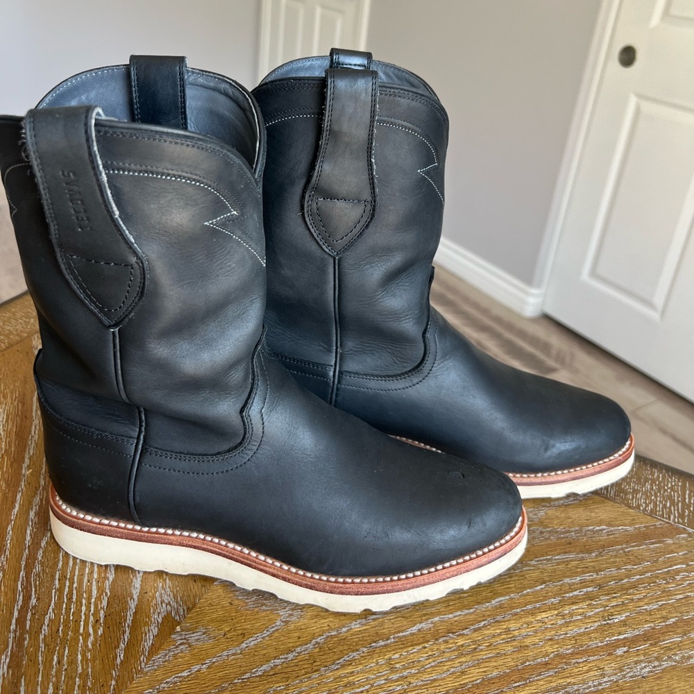 THE KNOX 8.5 D Tecovas MEN'S BLACK BOVINE ROPER BOOT Cowboy Boots